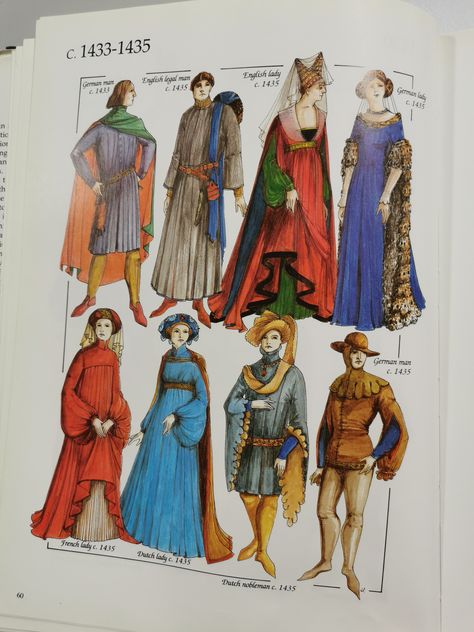 Late Middle Ages Clothing, Late Medieval Clothing, 13th Century Fashion, 14th Century Fashion, 15th Century Fashion, Aged Clothing, Fashion Timeline, Early Middle Ages, Middle Age Fashion