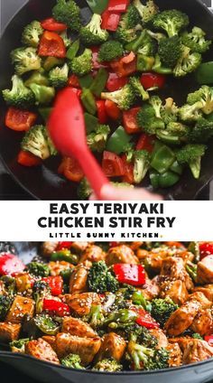 Stir Fry Recipes Healthy, Chicken Stir Fry Recipe, Teriyaki Chicken Stir Fry, Pollo Teriyaki, Easy Teriyaki Chicken, Teriyaki Recipe, Stir Fry Recipes Chicken, Stir Fry Recipe, Chicken Stir Fry