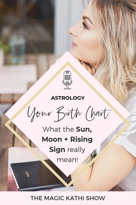 Everyone knows their astrological Sun Sign, but we are SO MUCH MORE!! Our personality is shaped by the totality of our birth chart - you here me saying this over and over again. Yet it is already SO helpful to understand the 3 main components that make up your personality. These are the Sun, Moon and Rising Sign. Join me in this episode to find out how these signs actually influence you as a person and learn to also understand how OTHER PEOPLE work! Astrology Forecast, Palm Reading, Astrology And Horoscopes, High Vibes, Boss Babe Quotes, Law Of Attraction Tips, Moon Signs, Sun Sign, Natal Charts