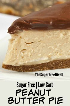 Sugar Free Peanut Butter Pie, Sugarfree Dessert, Sugar Free Pie, Sugar Free Desserts Easy, Low Carb Granola, Sugar Free Peanut Butter, Dessert Pie, Sugar Free Baking, Sugar Free Recipes Desserts