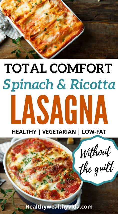 Healthy Spinach Lasagna, Spinach Ricotta Lasagna, Spinach And Ricotta Lasagne, Easy Lasagna Recipe With Ricotta, Spinach And Ricotta Lasagna, Ricotta Lasagna, Lasagna With Ricotta, Easy Crockpot Recipes Healthy, The Cozy Cook