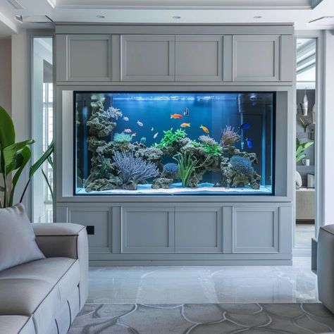 Fish Tank Media Wall | Dean Watson Furniture Wall Fish Tank Ideas Living Rooms, Fish Tanks In Walls, Fish Tank Built In Wall, Built In Aquarium The Wall, Fish Tank Wall Aquarium Design, Fish Tank Living Room Ideas, Media Wall With Fish Tank, Wall Fish Tank Ideas, Built In Fish Tank Wall