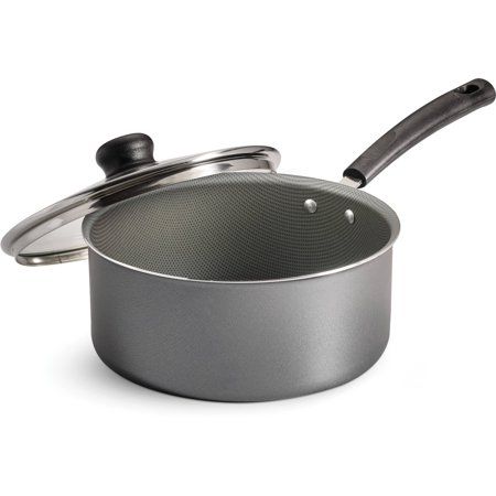 Tramontina PrimaWare 3-Quart Nonstick Covered Sauce Pan, Steel Gray Image 1 of 5 Pasta Vegetables, Induction Stove Top, Meal Preparation, Sauce Pan, Dinner Entrees, Gray Interior, Cover Gray, Breakfast Foods, Steel Grey