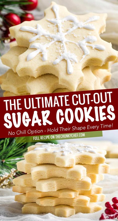 Cuttable Sugar Cookies, Perfect Christmas Sugar Cookies, Easiest Cut Out Cookie Recipe, Soft Sugar Cut Out Cookies, Shaped Sugar Cookies Recipe, Cookie Shape Recipe, Old School Sugar Cookie Recipe, Soft Chewy Sugar Cookies Cut Out, Traditional Sugar Cookie Recipe