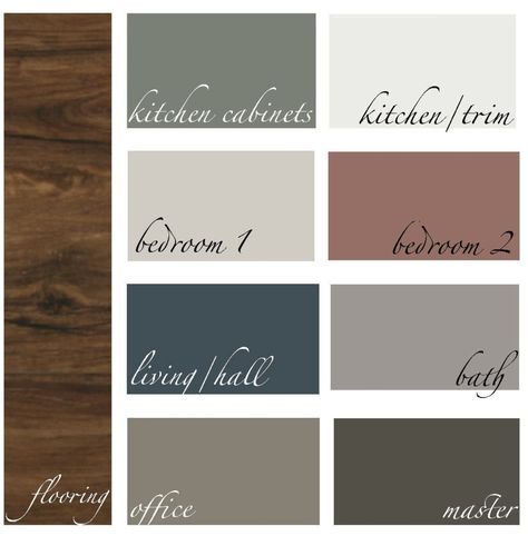 Cabinet Colors For Dark Wood Floors, Kitchen Colors Schemes With Dark Floors, Kitchen Island Colors With Dark Cabinets, Dark Floors Color Scheme, Paint Colors To Pair With Dark Wood, House Color Schemes With Dark Wood, Color Scheme For Dark Wood Floors, Paint Color Schemes With Wood Trim, Dark Floor Color Palette