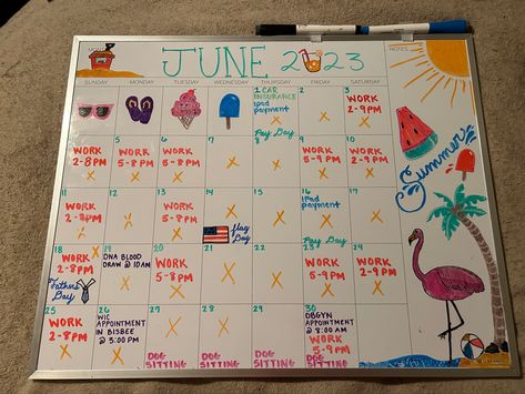 Calender Decorating Ideas, Cute Calendar Ideas White Board, White Board Calendar, Calendar White Board, June Whiteboard Ideas, July Whiteboard Calendar Ideas, White Board Monthly Calendar Ideas, Cute Whiteboard Calendar Ideas June, June White Board Calendar Ideas