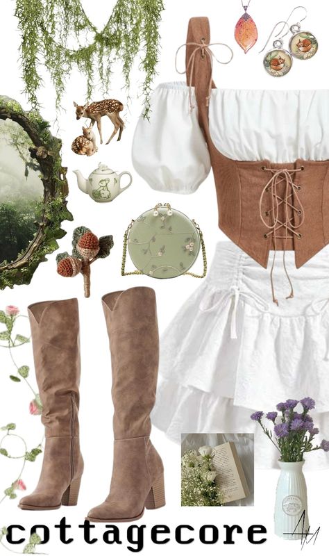 cottagecore Cottagecore Club Outfit, Cottagecore Adventure Outfit, Cottagecore Fairy Costume, Everyday Cottagecore Outfits, Faerie Aesthetic Clothes, Modern Cottagecore Outfit, Cottage Core Fits, Outfit Inspo Cottagecore, Summer Cottagecore Outfits