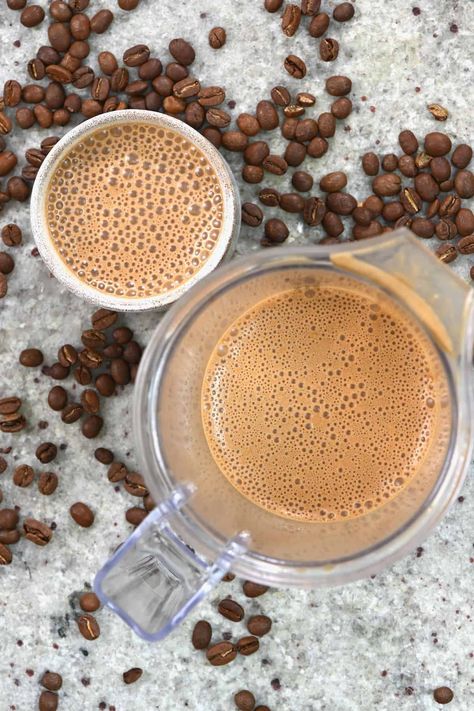 How to make bulletproof coffee, a rich and creamy coffee drink packed with healthy fats and popular within Keto and Paleo diets for weight loss. And all with just two base ingredients and 2 easy steps! Coffee Hack For Fat Burning Recipe, Keto Paleo Diet, Bulletproof Coffee Recipe, Coffee Hacks, Creamy Coffee, Bulletproof Coffee, Keto Paleo, Fat Burning Foods, 2 Ingredients