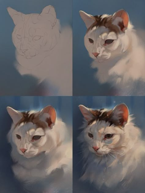 Digital Painting Techniques, Concept Art Tutorial, Hur Man Målar, Digital Painting Tutorials, Art Tutorials Drawing, Painting Tutorials, Digital Art Tutorial, Art Tutorial, Cat Drawing