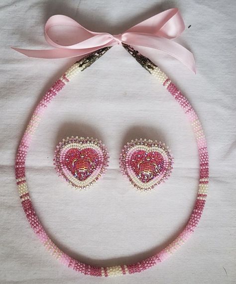 Pink Regalia, Indigenous Beaded Jewelry, Beaded Regalia Sets, Pink Fancy Shawl Regalia, Regalia Beadwork, Beaded Jewelry Indigenous, Beaded Jewelry Native, Beadwork Jewelry, Beading Indigenous