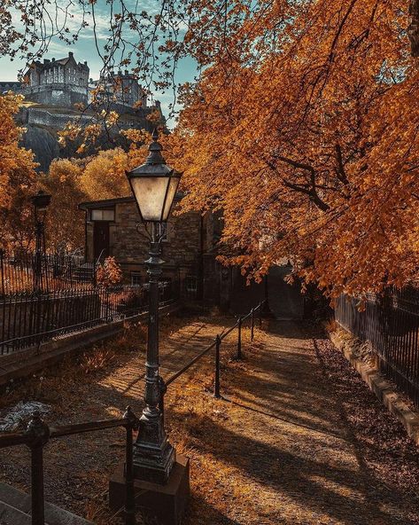 Castles of Scotland på Instagram: “Autumn views around Edinburgh by @leeemurray 🍁🍂 Which is your favourite - 1,2,3 or 4? ▫️ 1. Princes Street Gardens with Edinburgh Castle in…” Autumn Trees Aesthetic, Brown Autumn Aesthetic, Autumn Core, Gilmore Girls Seasons, Dark Autumn, Edinburgh Castle, Autumn Scenery, Beautiful Dark Art, Dark Academia Aesthetic