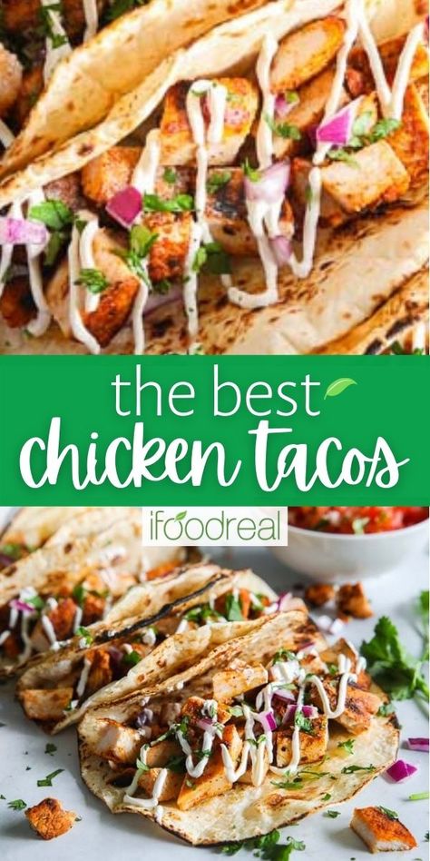 Chicken Taco Topping Ideas, Spicy Chicken Street Tacos, The Best Chicken Tacos Ever, Rubios Chicken Tacos, Grilled Chicken Strip Dinner Ideas, Chicken Tacos With Coleslaw, Chicken Tacos Grilled, Chicken Tacos Toppings, Grilled Taco Chicken