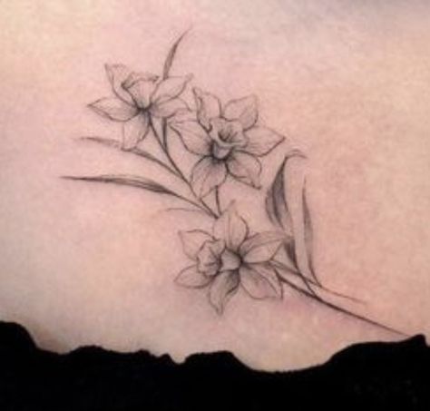 December Flower Tattoo, Narcissus Tattoo, Daffodil Flower Tattoos, Narcissus Flower Tattoos, Flor Tattoo, Daffodil Tattoo, Flower Wrist Tattoos, Bouquet Tattoo, Vine Tattoos