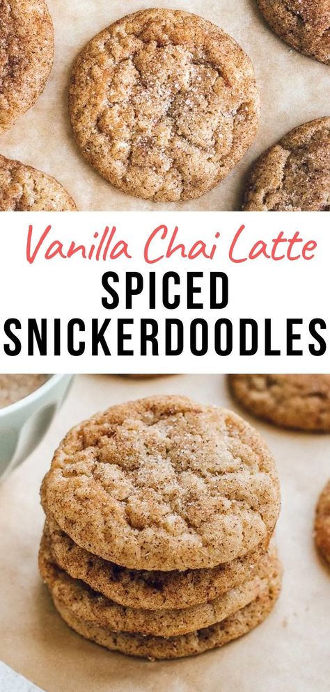 Vanilla Chai Latte, Christmas Baking Recipes, Chewy Cookies, Lost 100 Pounds, Vanilla Chai, Chai Latte, Baking Sweets, Snickerdoodles, Chewy Cookie