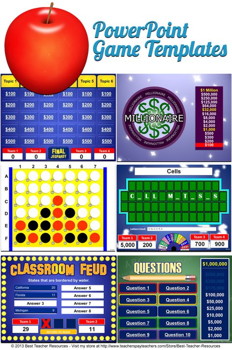 Powerpoint Game Templates, Powerpoint Games, Teacher Tech, Teaching Technology, School Technology, Tech School, Classroom Games, E Mc2, Classroom Technology