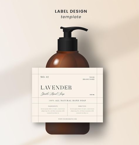 Aesthetic Label Design, Simple Label Design, Modern Label Design, Label Aesthetic, Soap Aesthetic, Label Design Template, Soap Labels Template, Beautiful Packaging Design, Natural Hand Soap