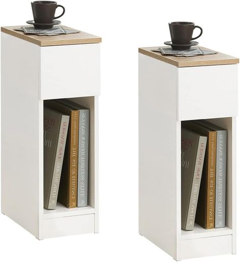 Bedside Cabinet Modern, Narrow Bedside Table, Diy Home Decor Living Room, Bedside Drawers, Small Bedside, Small Bedside Table, Telephone Table, Bedside Tables Nightstands, White Bedside Table