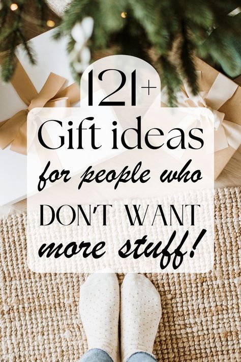 Gift giving for minimalists made easy! Check out our minimalist gift guide for 121 ways to impress without the excess. From practical subscriptions to heartfelt gifts of time, these ideas are perfect for anyone who prefers minimalism. Show how much you care, minimally. #MinimalistGiftGuide #GiftIdeasForMinimalists Christmas 2024 Ideas Gifts, Gift Ideas Experiences, Gift Ideas Under 50 Dollars Christmas, Homemade Christmas Gift Ideas For Women, Secret Santa Wrapping Ideas, Gift Ideas For People With Everything, Useful Homemade Gifts, New Mom Christmas Gift Ideas, Gifts For Parents Who Have Everything