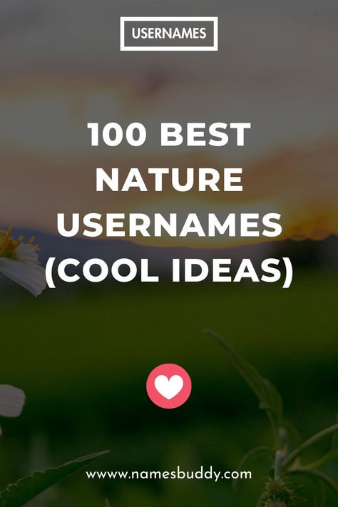 100 Best Nature Usernames Username Ideas For Nature Account, Earthy Instagram Usernames, Nature Photography Instagram Username, Earthy Username Ideas, Nature Username Ideas, Tropical Username Ideas, Nature Highlight Name Instagram, Spiritual Usernames For Instagram, Summer Username Ideas