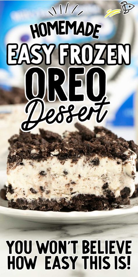 Easy Frozen Oreo Dessert, Frozen Oreo Dessert Recipes, Oreo Deserts, Frozen Oreo Dessert, Dessert Casseroles, Oreo Cookie Dessert, Oreo Dessert Easy, Baked Chocolate Pudding, Frozen Deserts