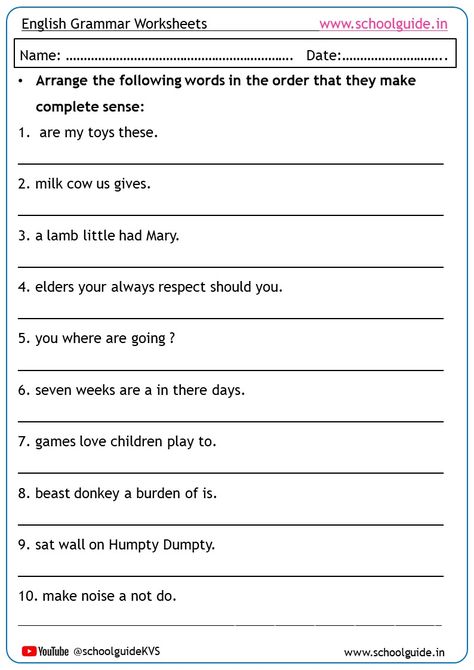 Free Printable Jumbled Sentences Worksheets | Printable English Grammar Worksheets | Printable Worksheets pdfs etc. English Class 3 Worksheet, English Grammar Grade 2 Worksheets, English Grammar Worksheets For Class 2, 2nd Grade Grammar Worksheets Free, Sentence Worksheet For Grade 3, Sentence Worksheet For Class 2, Easy Grammar Worksheets, Sentence Worksheet Grade 1, Jumbled Sentences Worksheets Grade 2