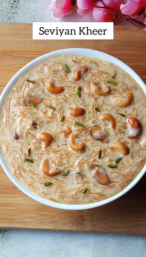 Seviyan Kheer Recipe 🤤😋 Ingredients:- - Add Desi ghee 4-5 tsp - Add Dry fruits - Roast it - Add Seviyan 1/2 cup - Roast it - Add Milk 1 l… | Instagram Seviyan Kheer, Easy Indian Dessert Recipes, Kheer Recipe, Vegetarian Fast Food, Tastemade Recipes, Indian Cooking Recipes, Sweet Dishes Recipes, Vegetarian Snacks Recipes, Tasty Recipes Videos