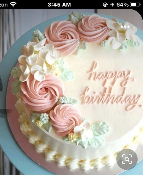 Cake For Women Birthday, Birthday Cake For Women, Birthday Cake For Women Simple, Cake For Women, Buttercream Birthday Cake, Birthday Cake With Flowers, Homemade Birthday Cakes, Elegant Birthday Cakes, Simple Cake Designs