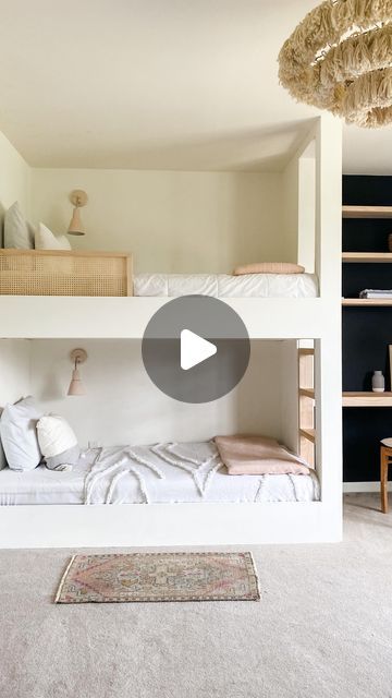 Abby Kulp  DIY | DESIGN on Instagram: "That thing you want to do.  Go do it.  What if it works out? For more DIY projects follow along 🧡@abby_roadhome  My girl’s bunk beds were the very first build I did!  Before that I had done a few accent walls - adding trim detail…but nothing to this scale.  Looking back I realized that my excitement to pull this build off was bigger than my fear!  One of the best experiences ever.  #bedroom #bunkbeds #diyideas #builtnotbought #makeithappen #goalgetter #homesweethome" Girls Bunkbed Bedroom Ideas, Bedroom Makeover Diy, Bunk Bed Room, Girls Bunk Beds, Diy Bunk Bed, Bedroom Oasis, Life Is Too Short, Fast Forward, Kid Spaces