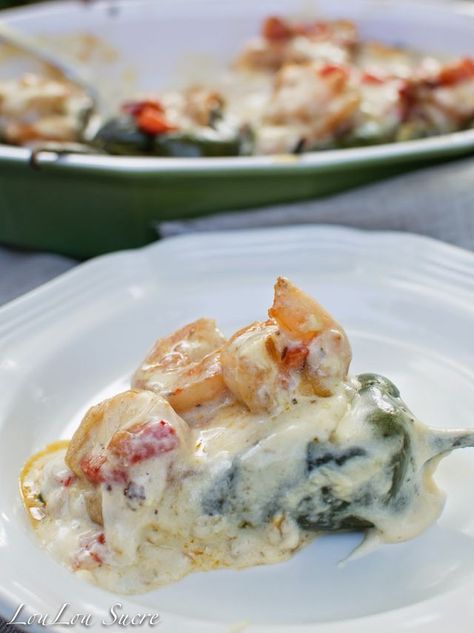 Cheese Stuffed Poblano Peppers, Poblano Recipes, Poblano Peppers Recipes, Shrimp Stuffed, Poblano Peppers, Shrimp Dishes, Cheese Stuffed, Stuffed Poblano Peppers, Seafood Dinner