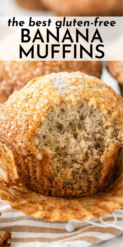 As a baker who has been gluten free since 2006, I have tested and perfected the best gluten free banana muffins that I am so excited to share with you! With gorgeous bakery style domed tops, no one will ever know these are gluten free! Moist Banana Bread Muffins, Banana Bread Muffins Recipe, Bread Muffins Recipe, Banana Cinnamon Muffins, Moist Banana Muffins, Banana Bread Muffin Recipe, Gluten Free Banana Muffins, Bananas Foster French Toast, Bakery Style Muffins