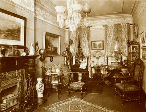 Parlor interior 1880's | by gaswizard 1870s House, 1880s House, Victorian Drawing Room, Sims Design, Victorian Rooms, Antique Interiors, Victorian Antiques, Victorian House Interiors, Tuscan Style Homes