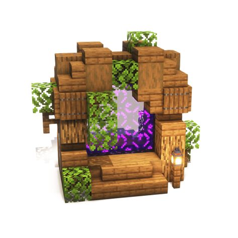 Cherry Wood Nether Portal, Minecraft Portal House, Small Nether Portal Design, Cute Nether Portal Design, Simple Nether Portal Design, Portal Do Nether, Cute Nether Portal, Aesthetic Nether Portal, Cool Nether Portal Designs