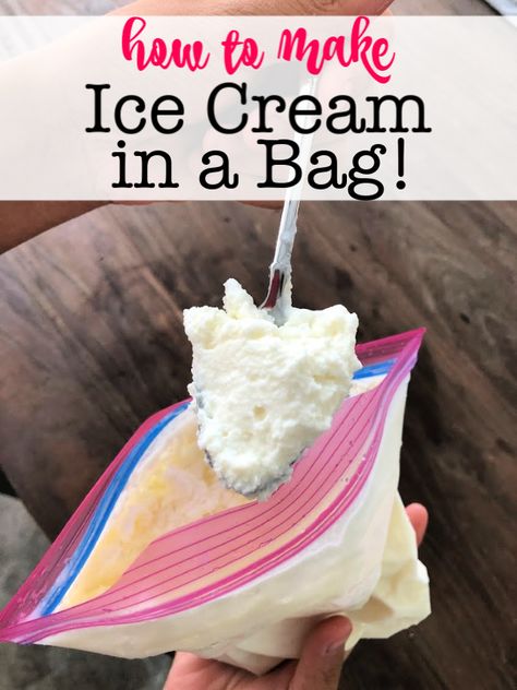 Ice Cream For One, Tin Can Ice Cream, Homemade Ice Cream Recipes In A Bag, Ice Cream In A Bag Recipe, I Is For Ice Cream, Ice Cream In A Bag, Icecream In A Bag, Easy Homemade Ice Cream, Ice Cream Kids