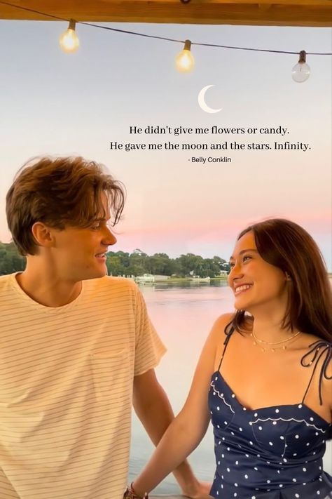 Wallpaper with a quote from the book "The Summer I Turned Pretty" by Jenny Han. Summer Nights Quotes, Conrad And Jeremiah, Give Me Flowers, Cousins Beach, Connie Fisher, Maxon Schreave, Pretty Movie, The Summer I Turned Pretty, Jenny Han