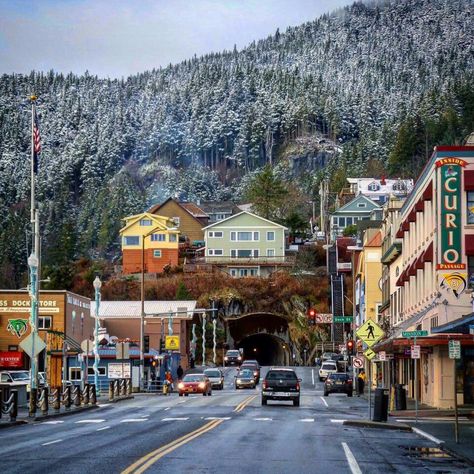 Downtown Ketchikan, Alaska Alaskan Town Aesthetic, Alaskan Aesthetic, Alaskan Town, Alaska Ketchikan, Alaska City, Alaska Town, Alaska Aesthetic, Alaska Living, Alaska Nature