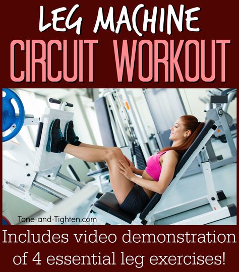 Awesome 10-minute leg machine circuit workout you can do in the gym! #workout #fitness on Tone-and-Tighten.com Quick Leg Workout Gym, Crunch Fitness Gym Workout Routines, Gym Circuit Workout Women Machines, Machine Only Leg Workout, Beginner Leg Workout Gym Machines, Machine Only Workout Gym, Women’s Gym Machine Workout, Circuit Workout Gym, Trading Secrets