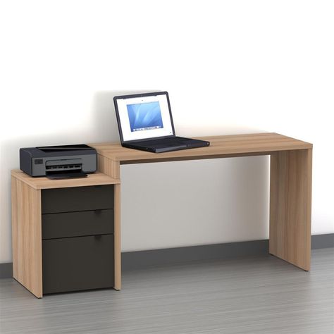 Desk With Filing Cabinet, Computer Table Design, Computer Desk Design, Diy Computer Desk, Study Table Designs, File Cabinet Desk, Office Table Design, Study Room Design, Student Desks