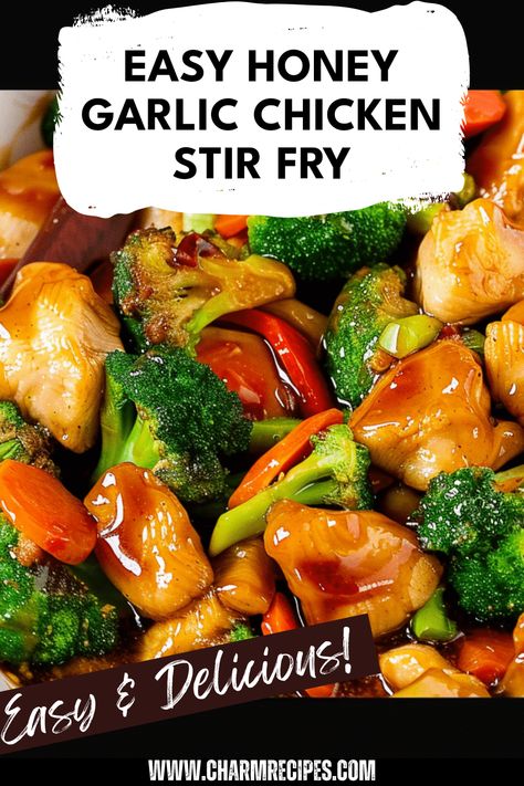 Learn how to make a delicious Honey Garlic Chicken Stir Fry with this simple recipe! This dish features tender chicken, fresh vegetables, and a savory-sweet sauce that brings everything together. Perfect for quick weeknight dinners or meal prep. The combination of honey and garlic elevates the flavor, making it an unforgettable choice for family meals. Packed with protein, this stir fry should be your go-to meal for good nutrition and flavor. Whether served over rice or noodles, this one-skillet meal is sure to impress! Healthy Honey Chicken, Garlic Meals, Garlic Dishes, Quick Chicken Stir Fry, Honey Garlic Chicken Stir Fry, Chicken Stir Fry Sauce, Healthy Dinner Choices, Garlic Vegetables, Roasting Garlic