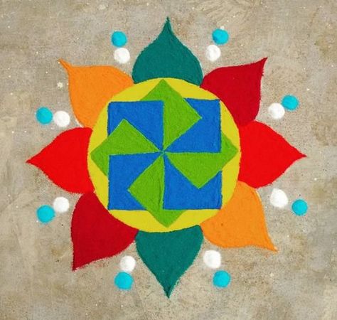 3d Rangoli, Rangoli Designs For Competition, Simple Rangoli Designs, Rangoli Designs Simple Diwali, Easy Rangoli Designs Diwali, Rangoli Designs Latest, Simple Rangoli Designs Images, Rangoli Patterns, Rangoli Ideas