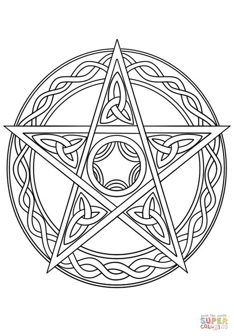 Wiccan Coloring Pages, Inca Art, Celtic Coloring, Goddess Symbols, Witch Coloring Pages, Coloring Page Free Printable, Maya Art, Star Coloring Pages, Pagan Symbols