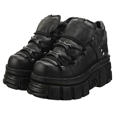 New Rock M106n-s52 Unisex Black Platform Shoes - 6 US | eBay Chunky Alt Shoes, Chunky Goth Shoes, Gothic Platform Shoes, New Rocks Shoes, Black Y2k Shoes, Black Shoes Png, Cool Shoe Laces, New Rock Shoes Outfit, New Rock Outfit