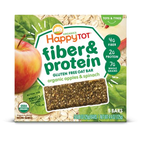 Our soft-baked oat bars are gluten free and blend whole grain oats, apples, and spinach for a nutritious snack that helps fill up your tot's tummy! Whole Grain Rice, Organic Bar, Picky Eating, Baby Snacks, Soft Bakes, Organic Protein, Oat Bars, Baked Oats, Toddler Snacks