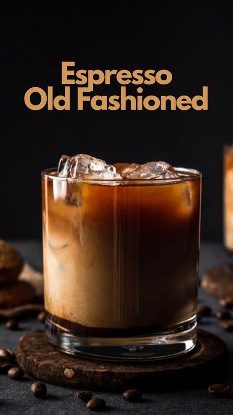 This stiff take on a coffee cocktail isn’t for the faint of heart. It combines a double shot of espresso with rye whiskey, simple syrup, bitters, and a lemon twist. Far from a creamy, after-dinner drink, this is one you might consider after a hard day’s work. #EspressoOldFashioned Espresso Old Fashioned Cocktail, Whiskey Coffee Cocktail, Coffee Whiskey Drinks, Espresso Vodka Drinks, Classic Old Fashioned Recipes Cocktail, Dark Liquor Cocktails, Coffee Alcoholic Drink, Coffee Liquor Drinks, Coffee Cocktail Recipes