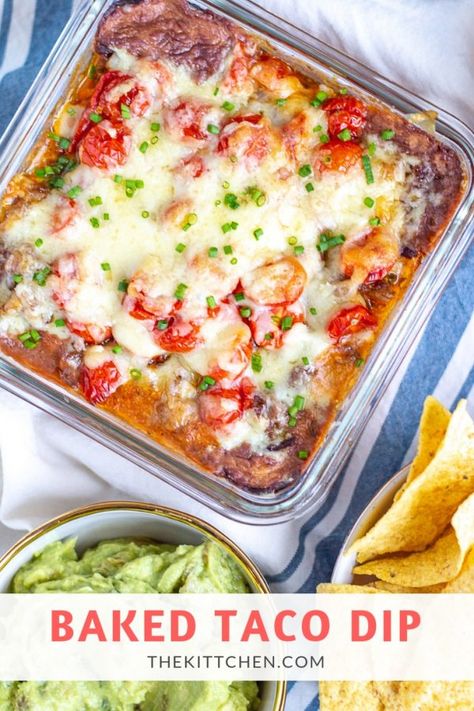 Baked Taco Dip With Cream Cheese, Baked Taco Dip, Gf Dips, Ground Beef Diced Tomatoes, Taco Dip With Meat, Best Taco Dip Recipe, Hot Taco Dip, Cream Cheese Taco Dip, Refried Bean Dip