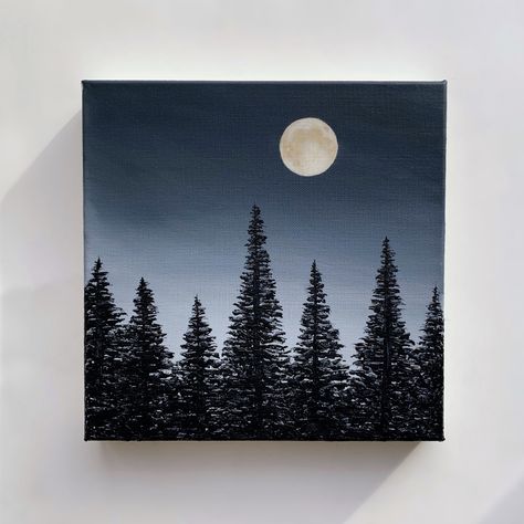 Cool Things To Paint On A Black Canvas, 10 By 10 Canvas Ideas Paintings, Canvas 10×10, 10x10 Painting Ideas, Mini Nature Paintings, 10x10 Canvas Painting, Acrylic Painting Canvas Nature, Acrylic Painting Ideas On Canvas Abstract Art Inspiration, Simple Acrylic Painting Ideas For Beginners