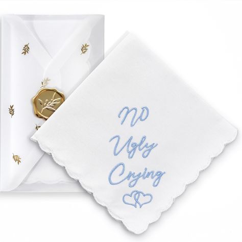 PRICES MAY VARY. HEARTFELT WEDDING GIFTS: Express your gratitude and love by gifting these exquisite wedding handkerchiefs from William & Flo’s Gold Olive Leaf Collection. It's a meaningful token that symbolizes the enduring peace and unity that accompany the journey of marriage, much like the timeless bond reflected in the intertwining branches of an olive tree UNFORGETTABLE KEEPSAKE: Make a lasting impression with a gift that combines sentimentality with a touch of humour. This wedding handker Bride Kit, Best Friend Wedding Gifts, Bride On Wedding Day, Mother Of The Bride Gifts, Something Blue For Bride, Embroidered Handkerchief Wedding, Daughter Wedding Gifts, Sister Wedding Gift, Mother Of The Groom Gift