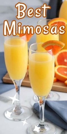 Mimosa Bar Ideas, Best Mimosa Recipe, Mimosa Drink, Orange Juice Recipes, Refreshing Beverages, Mimosa Recipe, Champagne Brunch, Brunch Drinks, Vegan Drinks