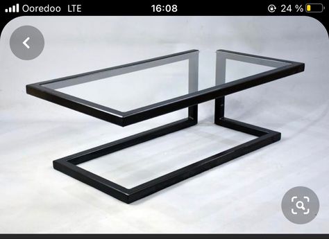 Meja Industrial, Geometric Side Table, Coffee Table Frame, Iron Furniture Design, Steel Furniture Design, Welded Furniture, Industrial Design Furniture, Metal Furniture Design, Unique Coffee Table