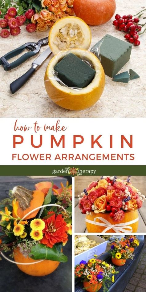 DIY Pumpkin Flower Arrangements Flower Arrangements For Fall, Fall Arrangements Diy, Pumpkin Flower Arrangements, Pumpkin Flower Arrangement, Thanksgiving Floral Arrangements, Pumpkin Floral Arrangements, Thanksgiving Floral, Pumpkin Arrangements, Pineapple Gifts