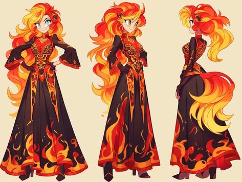 Pyromancer Character Design, Fire Magic, Drawing Cartoon Faces, Mlp Equestria Girls, Sunset Shimmer, Fantasy Creatures Art, Arte Sketchbook, Art Style Inspiration, Illustration Character Design